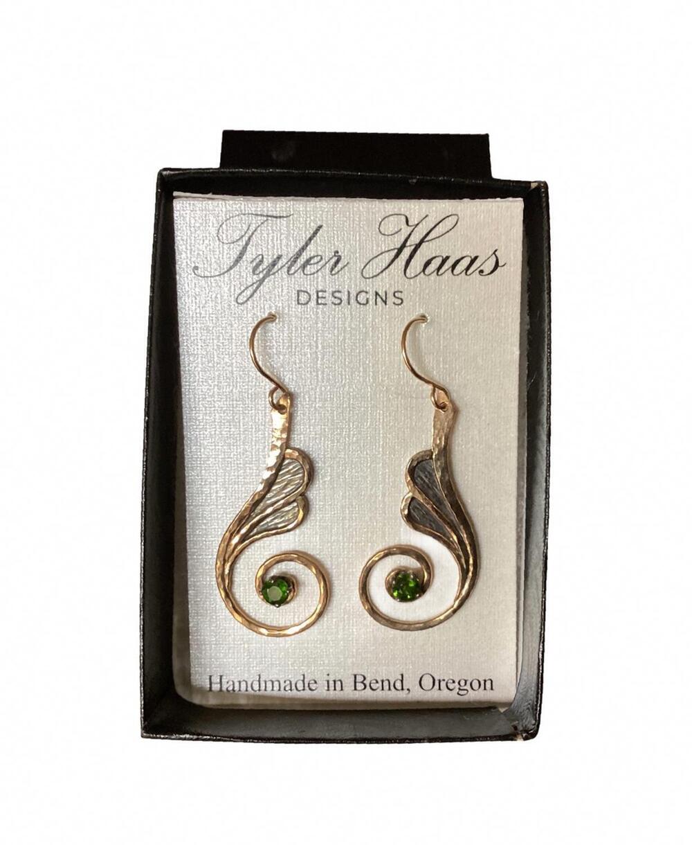 NEW TYLER HAAS women's spiral drop earrings in gold
